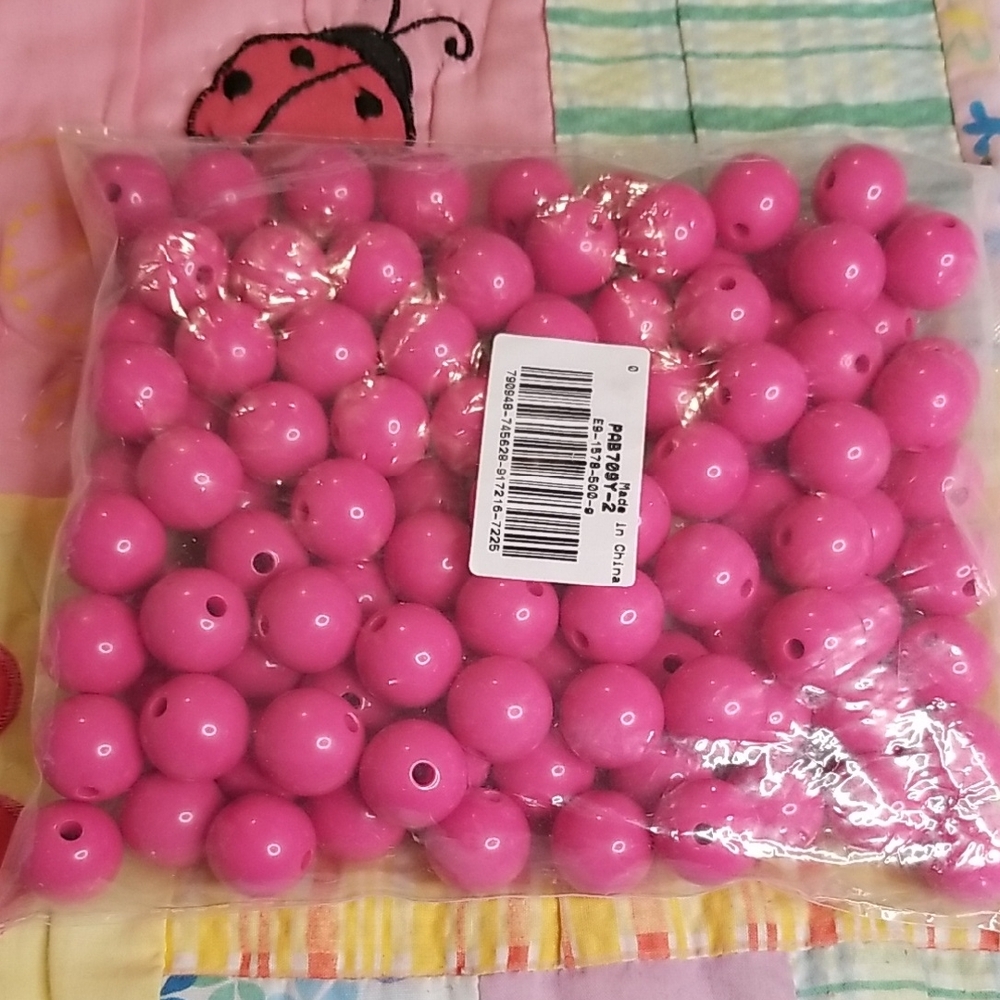 Full Bag (105 Beads) 20mm Chunky beads Bubblegum Beads 500g Hot Pink